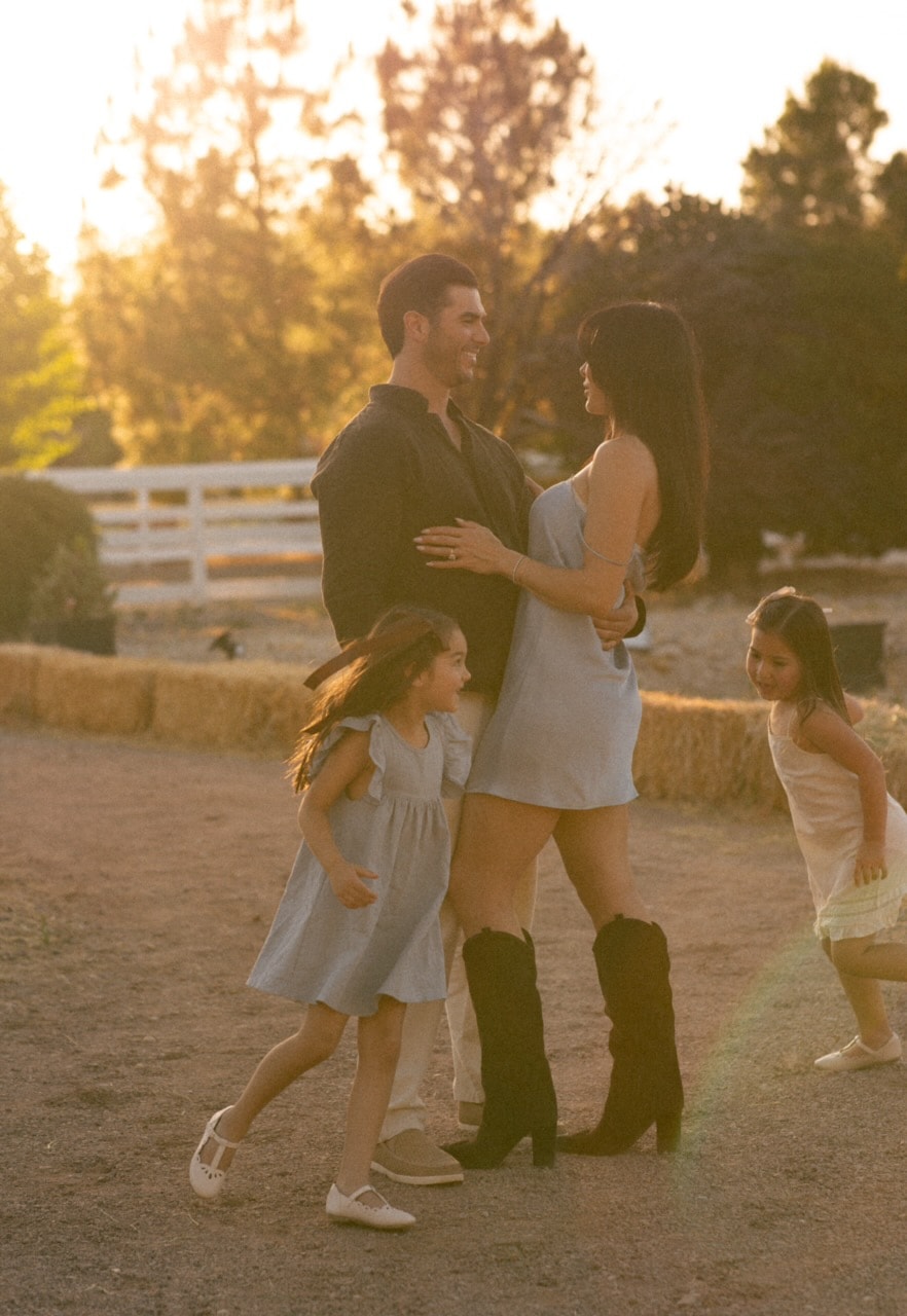 Family photo session at golden hour at Windrock Farm
